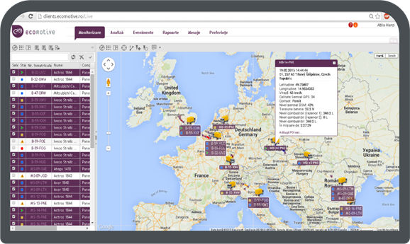monitorizare flota prin GPS, urmarire online prin gps